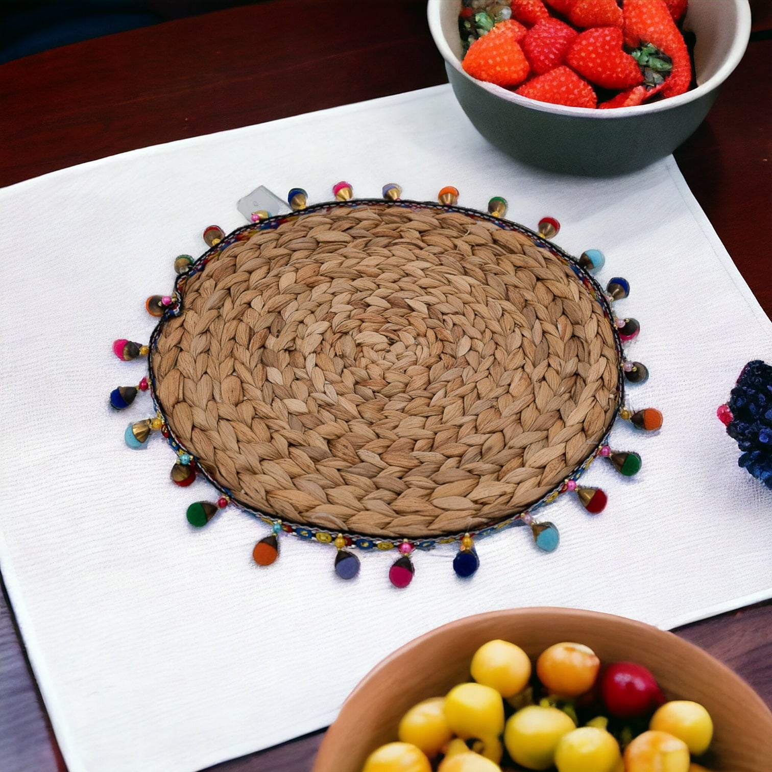 African embroidered placemat 