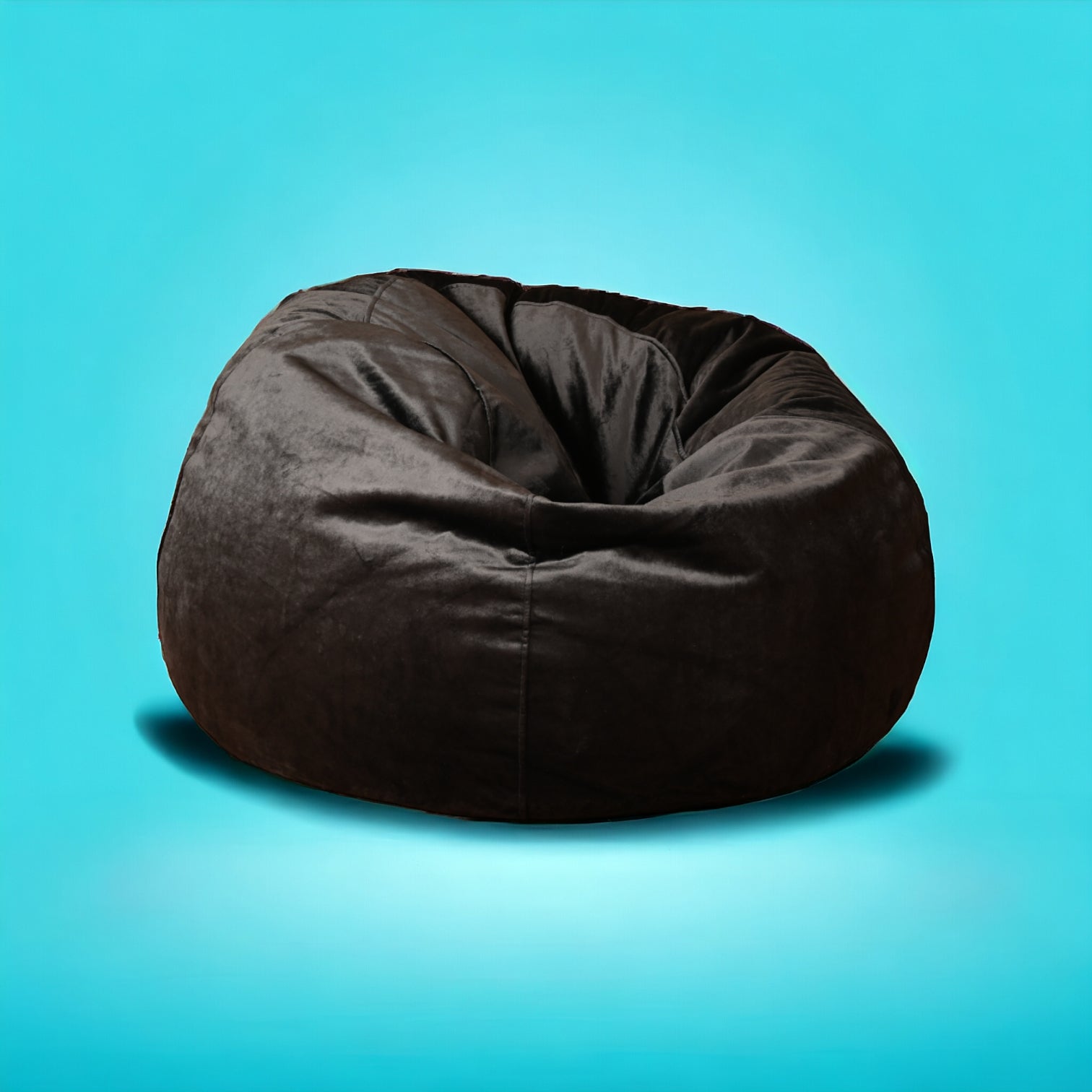 Anderson Large Velvet Bean Bag Black