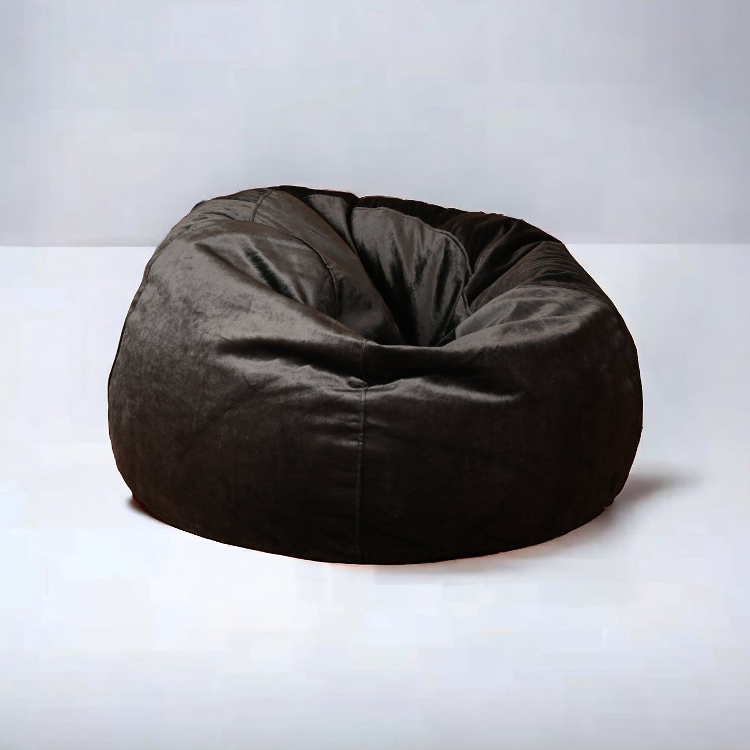 Anderson Large Velvet Bean Bag Black