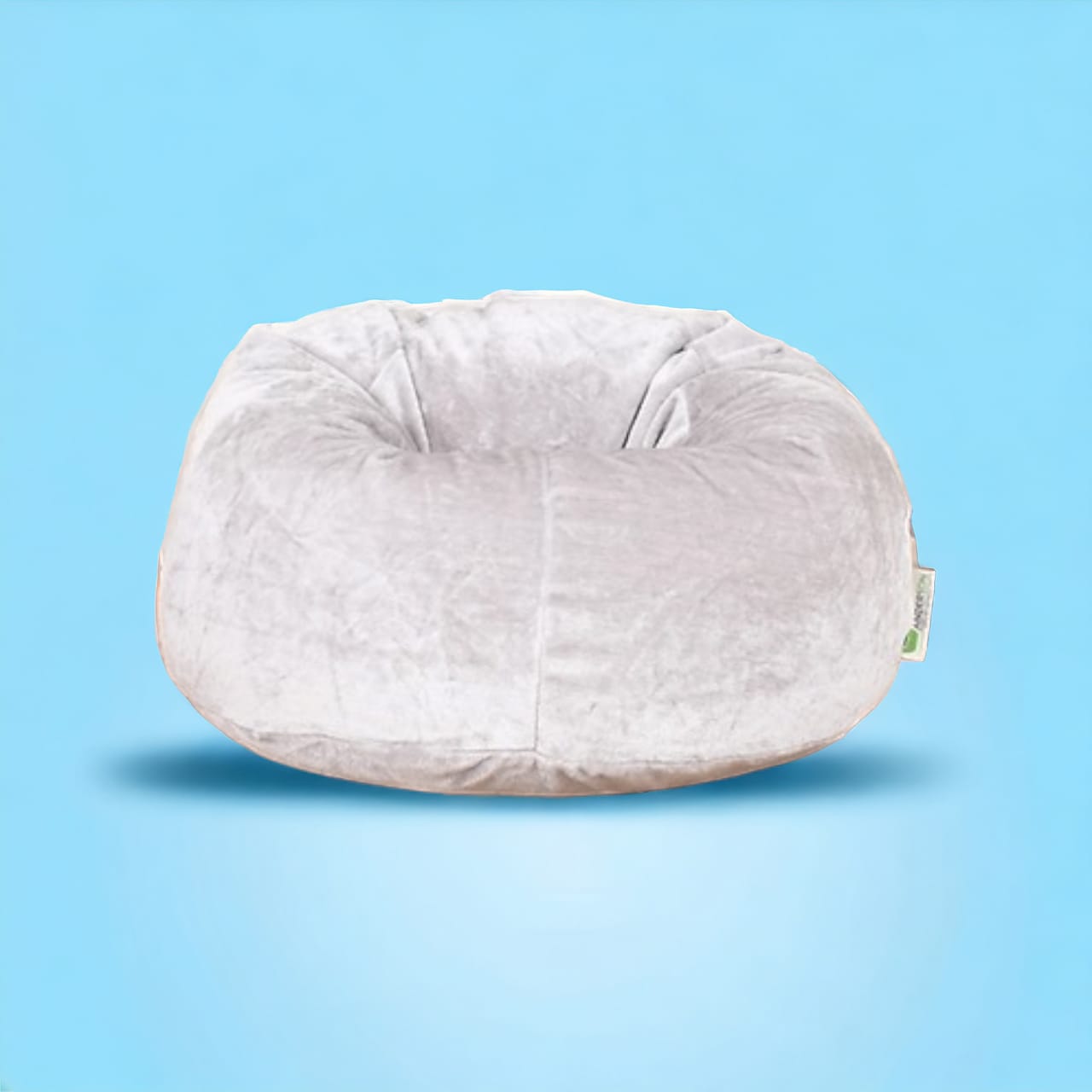 Anderson Fur light grey velvet beanbag 