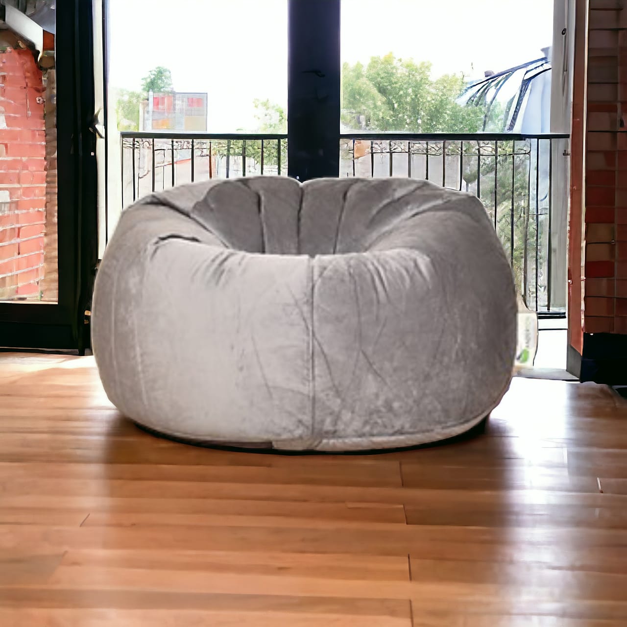 Anderson velvet large beanbag grey colour