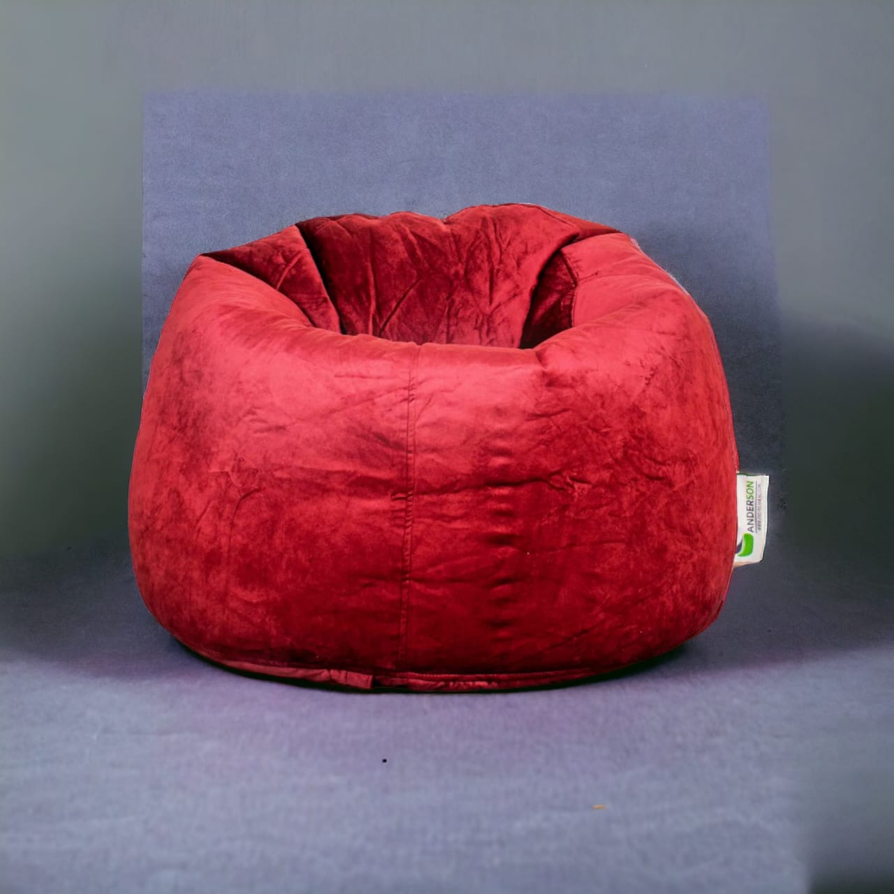 Anderson Medium Velvet Bean Bag Red