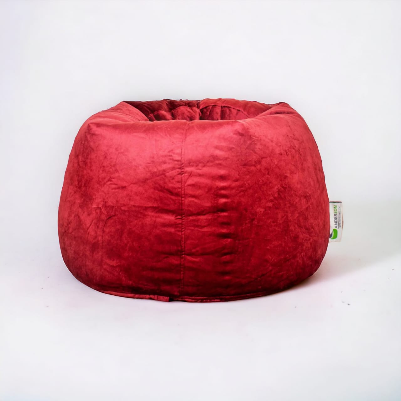 Anderson Medium Velvet Bean Bag Red