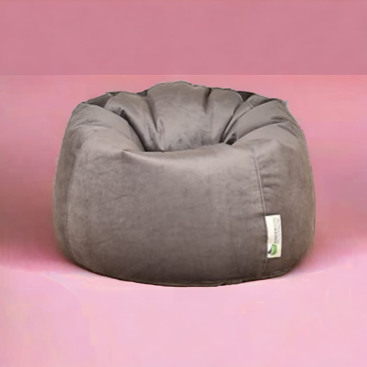 Anderson medium gray velvet bean bag 