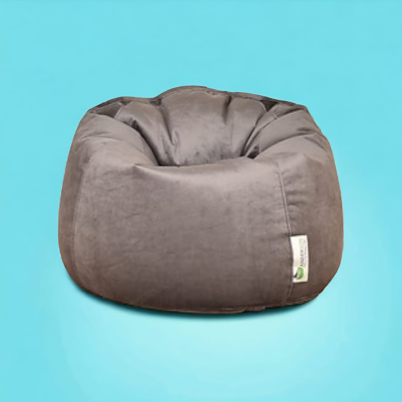 Anderson medium gray velvet bean bag 