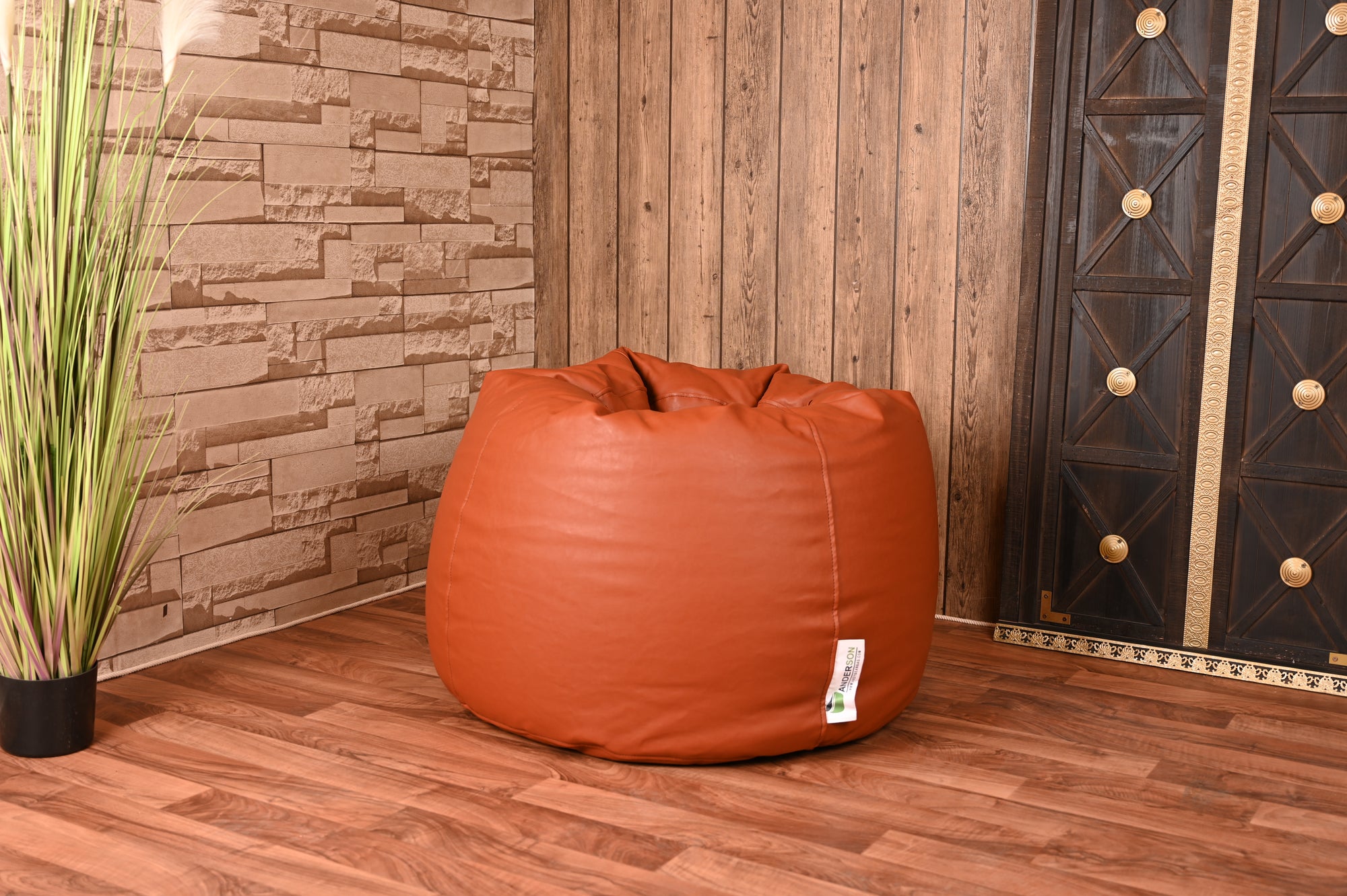 Medium sized havan leather bean bag 